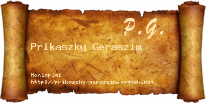 Prikaszky Geraszim névjegykártya